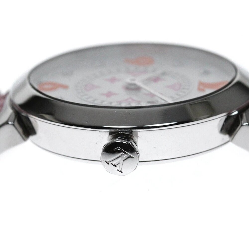 LOUIS VUITTON Tambour Slim MM QA146 8P diamond Quartz Ladies Watch - Picture 5 of 11